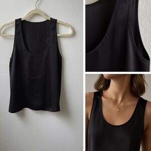 Black 100% Silk Tank Top